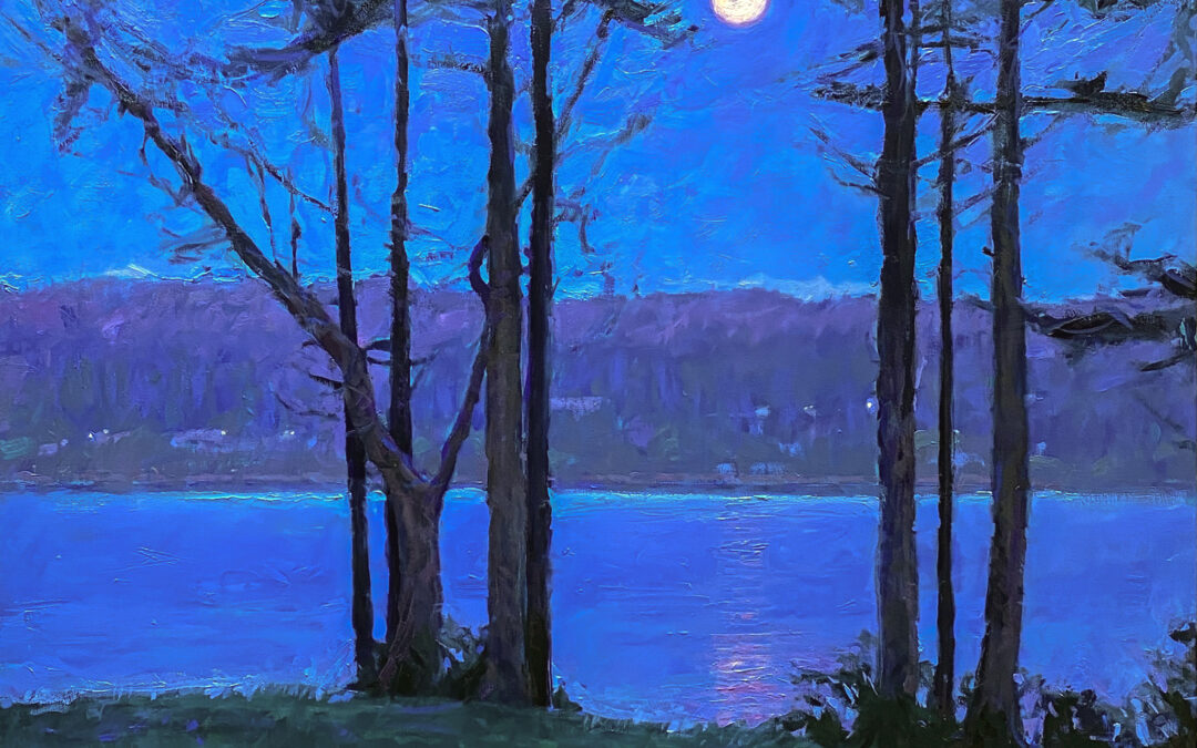 Lavender Moonset—Spring Morning