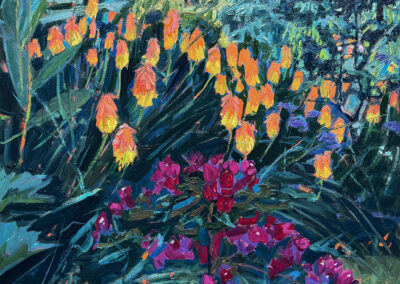Torch Lilies and Bougainvillea—Nightfall